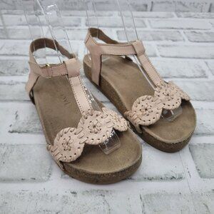 Jack Rogers Youth Girls Size 1 Lauren Playground Sandals Beige Pink T Strap